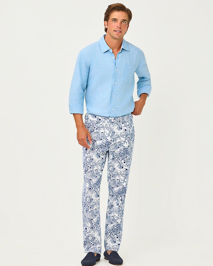 Lilly Pulitzer - Mens Stuff Mizner Stretch Pant - Starlight Navy Zoology