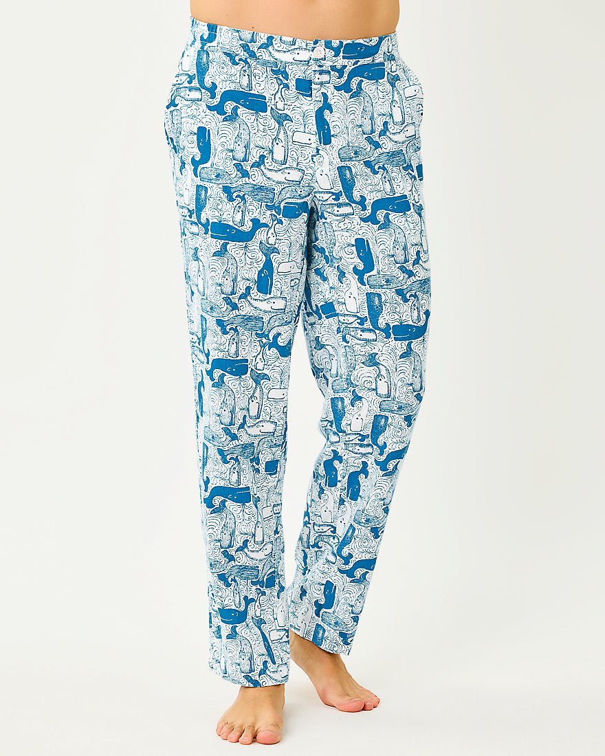Lilly Pulitzer - Mens Stuff Theo Pant - Nassau Blue Thar She Blows