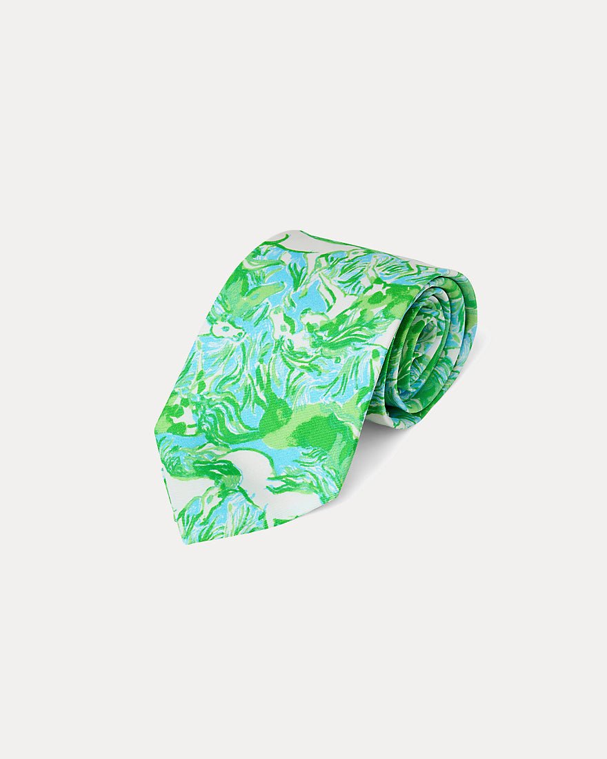 Lilly Pulitzer - Mens Stuff Tie And Pocket - Capri Blue Galloping Gals