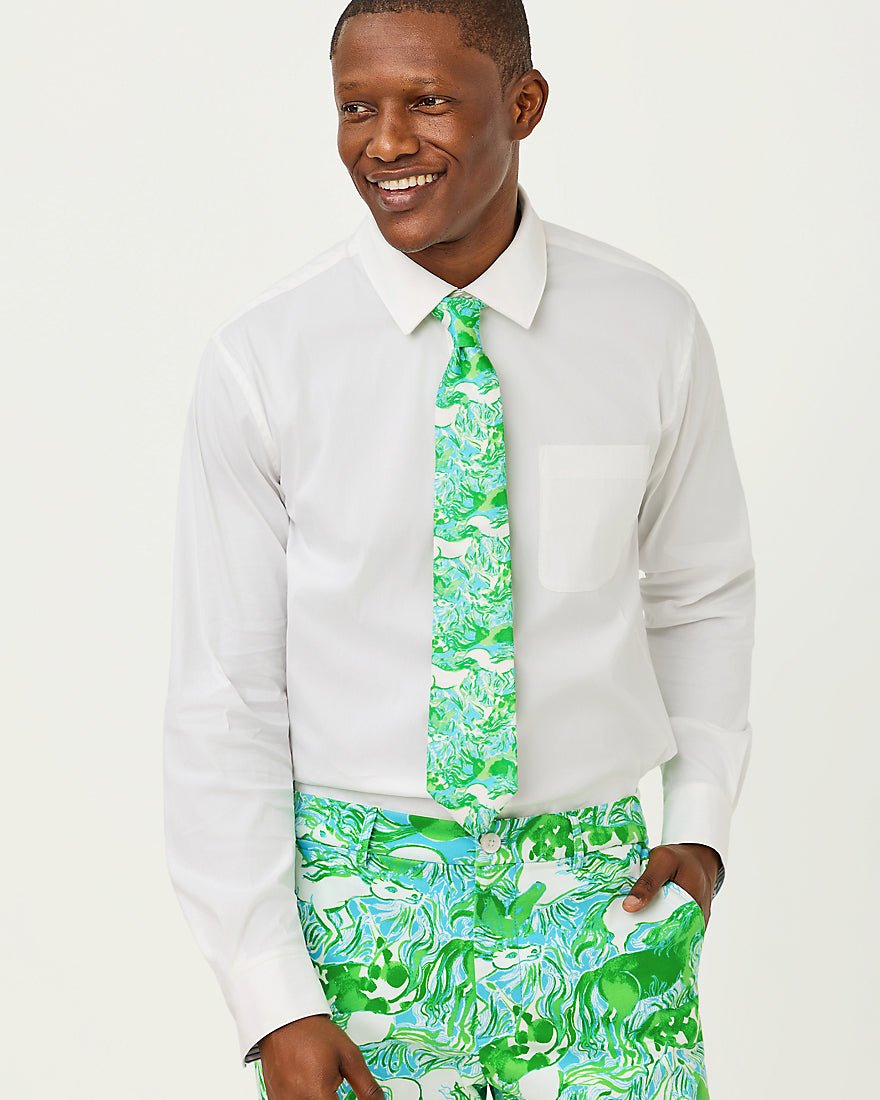 Lilly Pulitzer - Mens Stuff Tie And Pocket - Capri Blue Galloping Gals