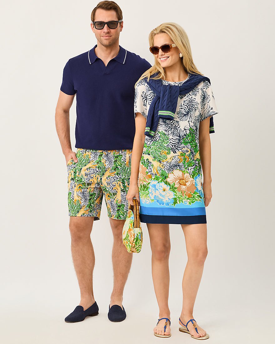 Lilly Pulitzer - Mens Stuff Volk Stretch Short - Multi Lil Palm Prowl