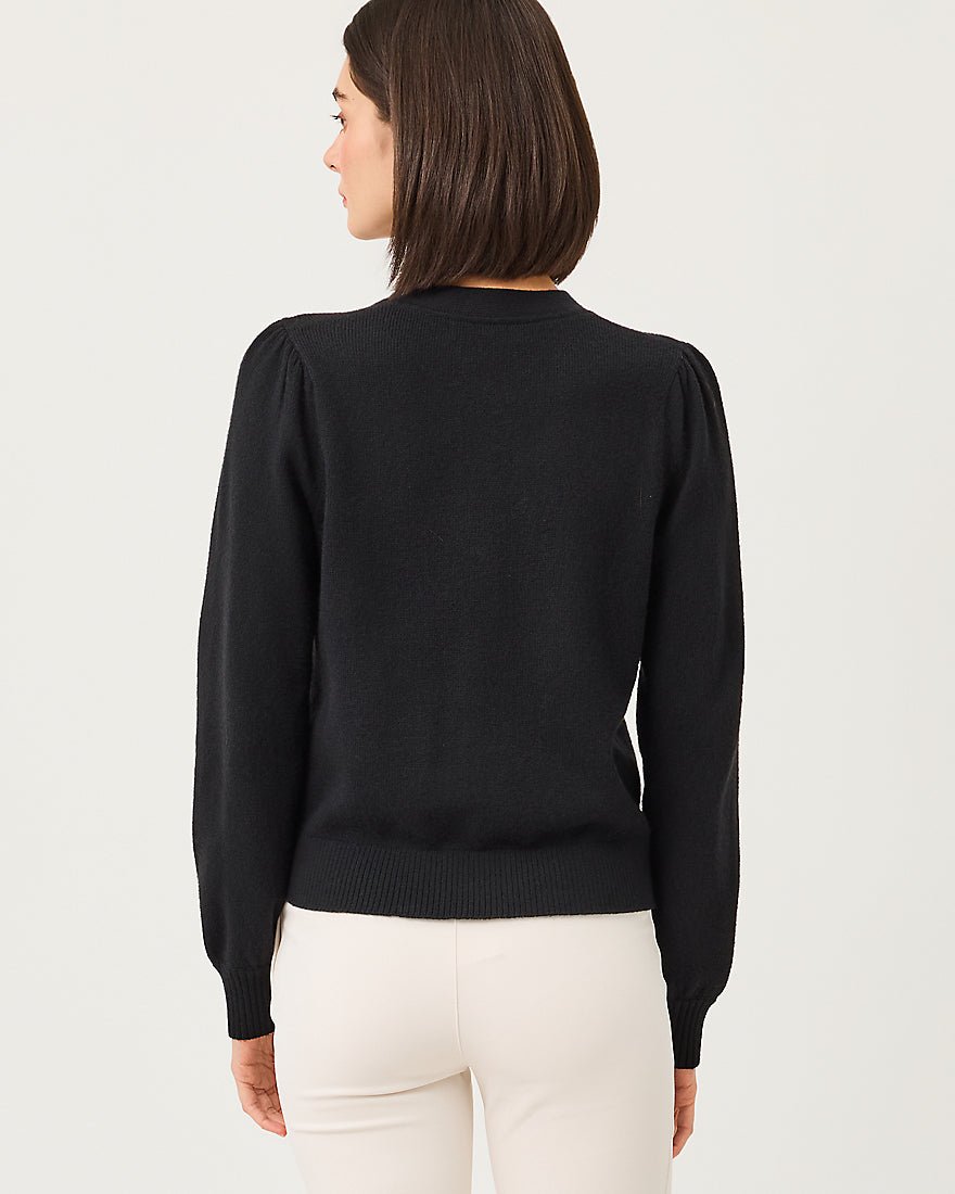 Lilly Pulitzer - Millard Sweater - Black Big Lillys Flower Embroidery