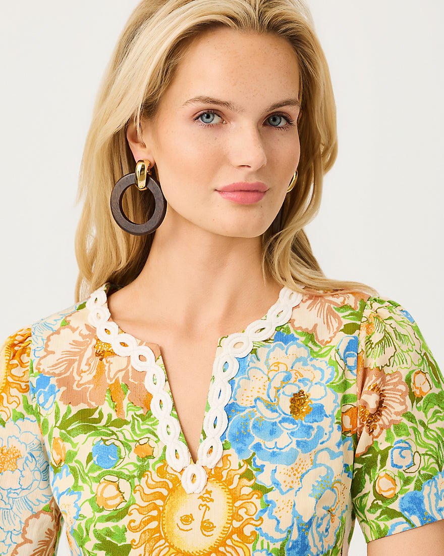 Lilly Pulitzer - Minerva Short Sleeve Stretch Shift Dress - Rutabaga Sympeony