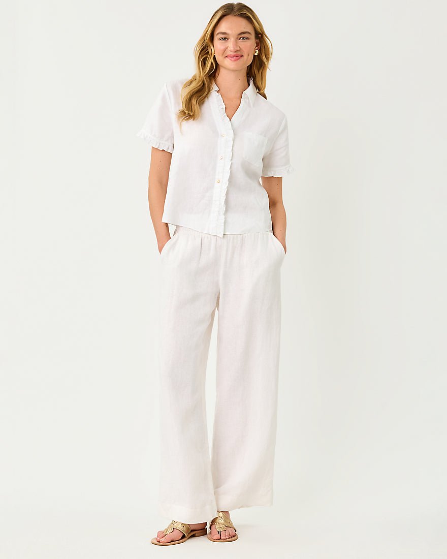 Lilly Pulitzer - Mirabella Linen Palazzo Pant - Resort White