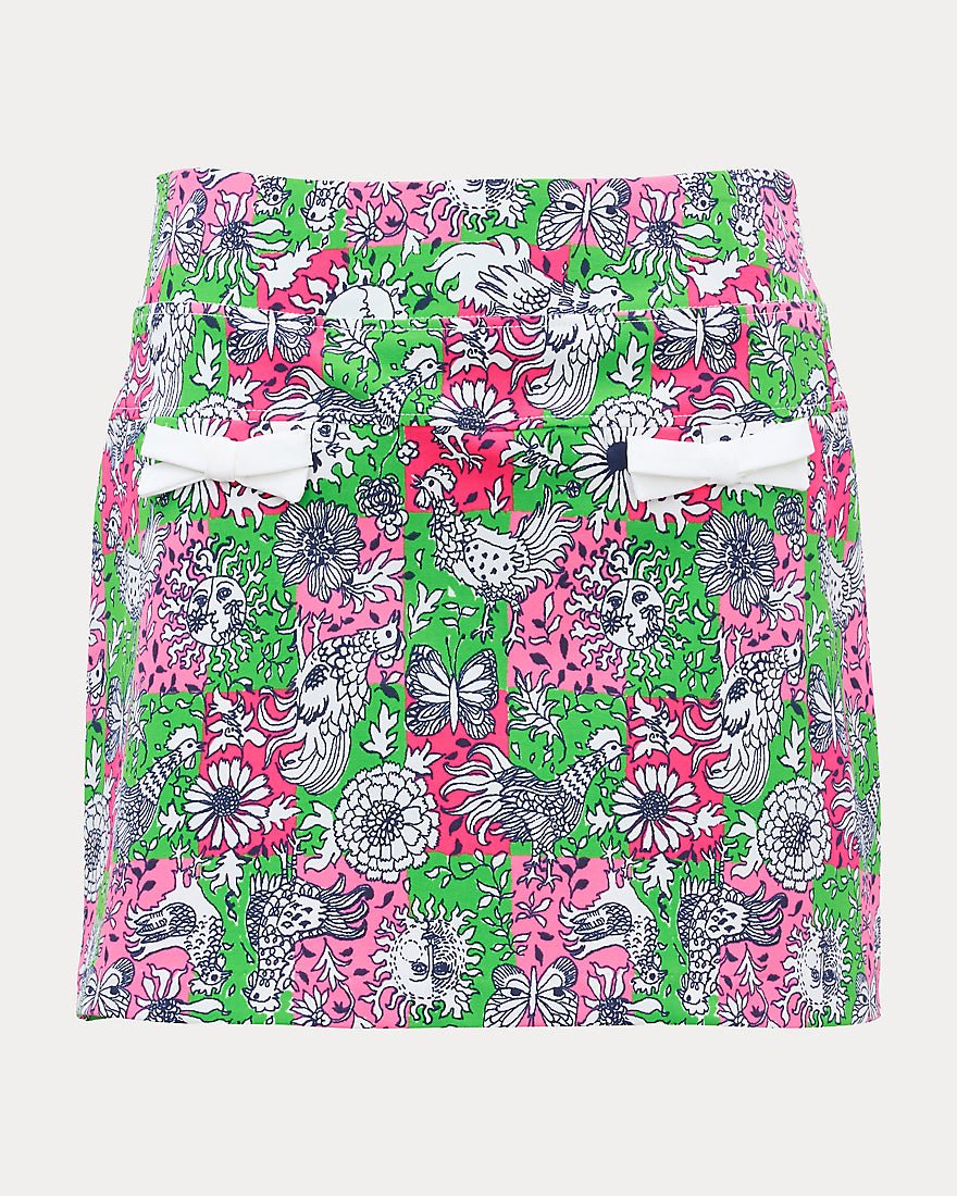 Lilly Pulitzer - Monica 15 Inch Skort Upf 50 Plus - Cherry Blossom Pink Lil Chicken Check