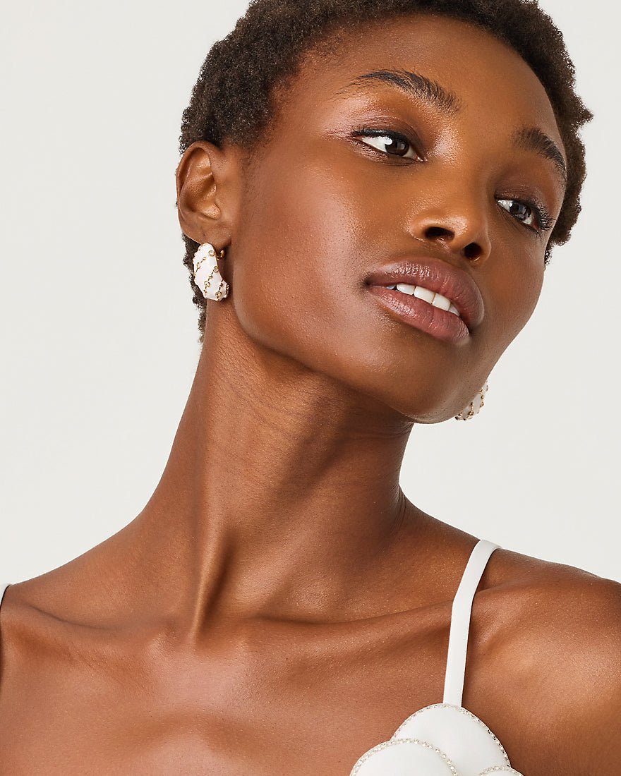 Lilly Pulitzer - Mumbo Jumbo Hoop Earrings - Resort White