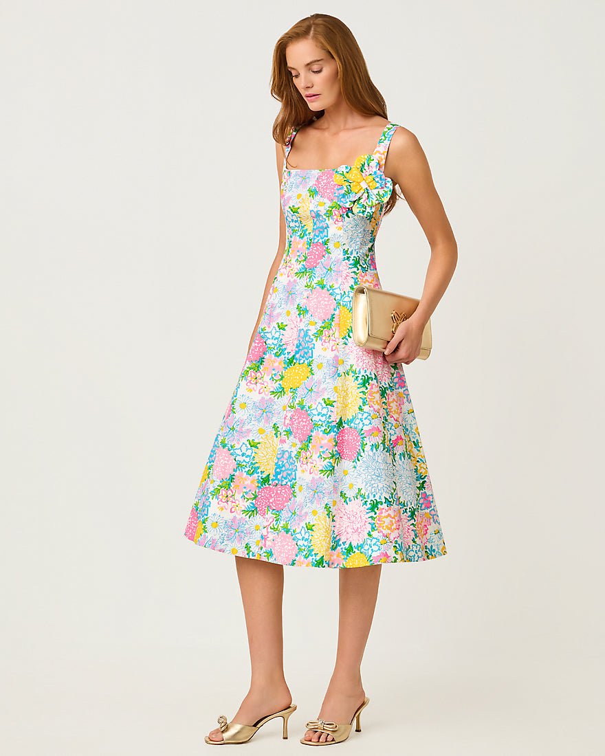 Lilly Pulitzer - Nelly Stretch Midi Dress - Multi Lilly Garden