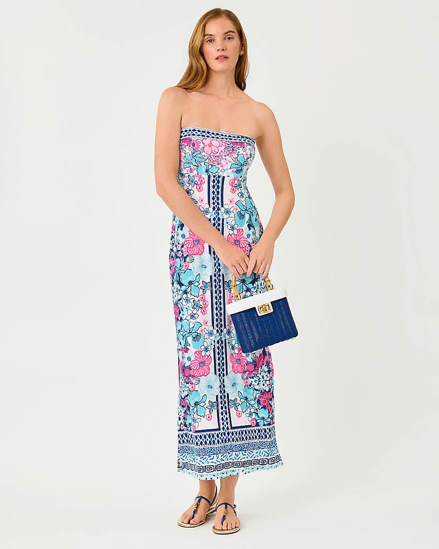 Lilly Pulitzer - Noa Strapless Maxi Dress - Starlight Navy In All Her Glory