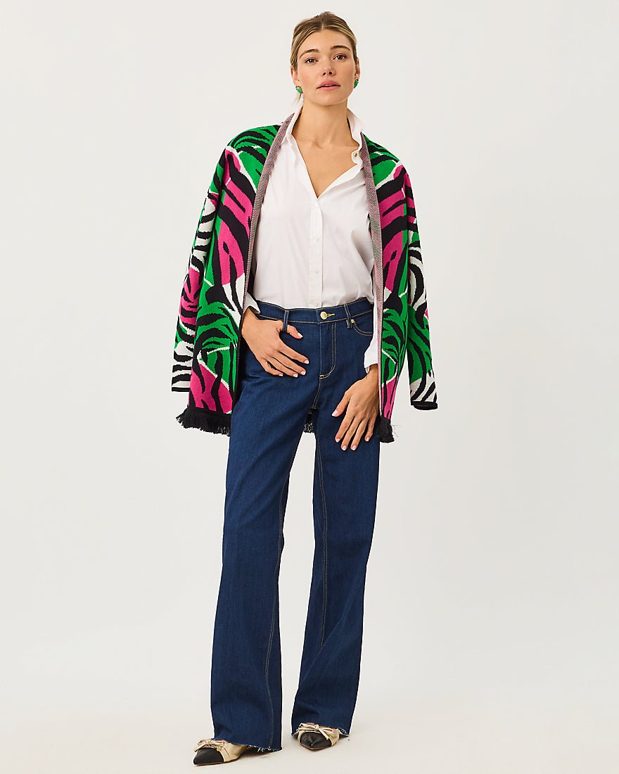 Lilly Pulitzer - Noble Jacquard Cardigan - Coconut Oversized Big Irv Jacquard