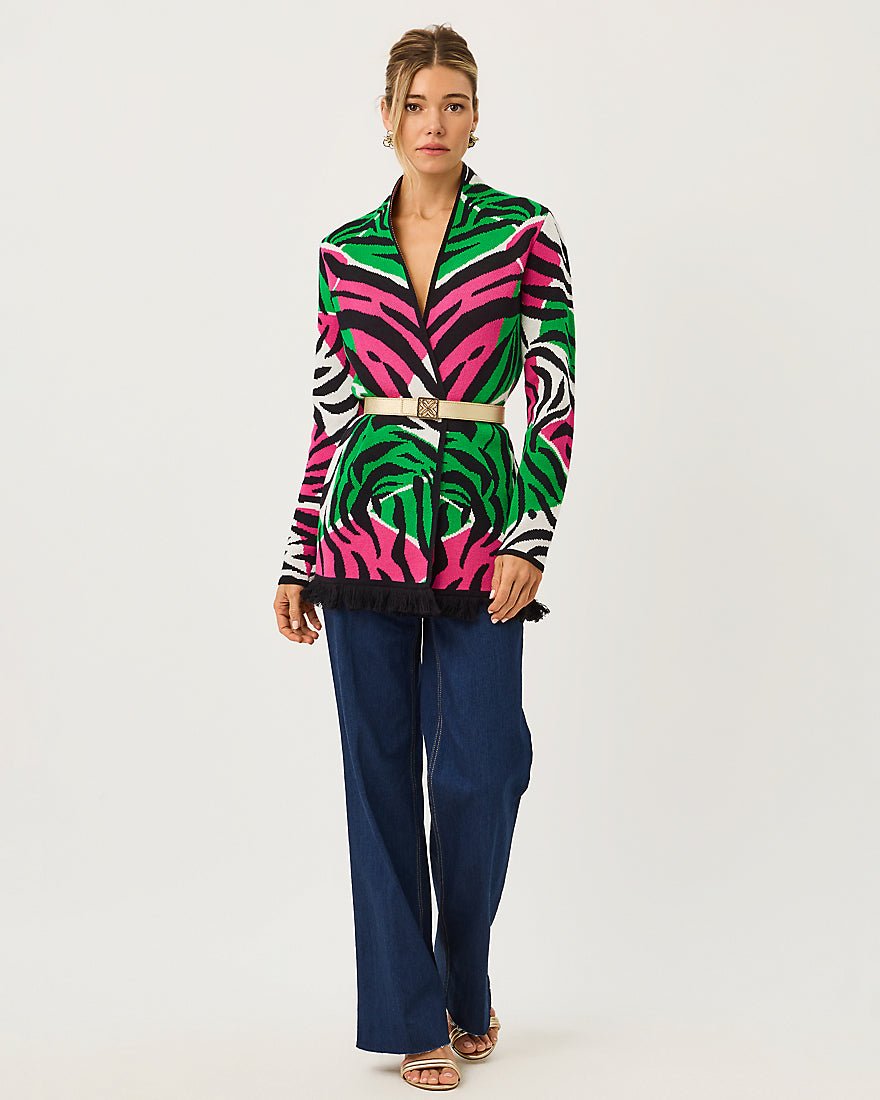 Lilly Pulitzer - Noble Jacquard Cardigan - Coconut Oversized Big Irv Jacquard