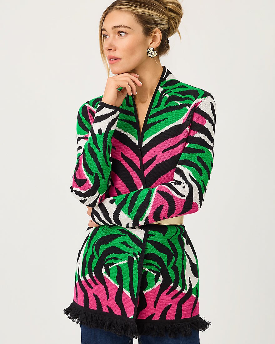 Lilly Pulitzer - Noble Jacquard Cardigan - Coconut Oversized Big Irv Jacquard
