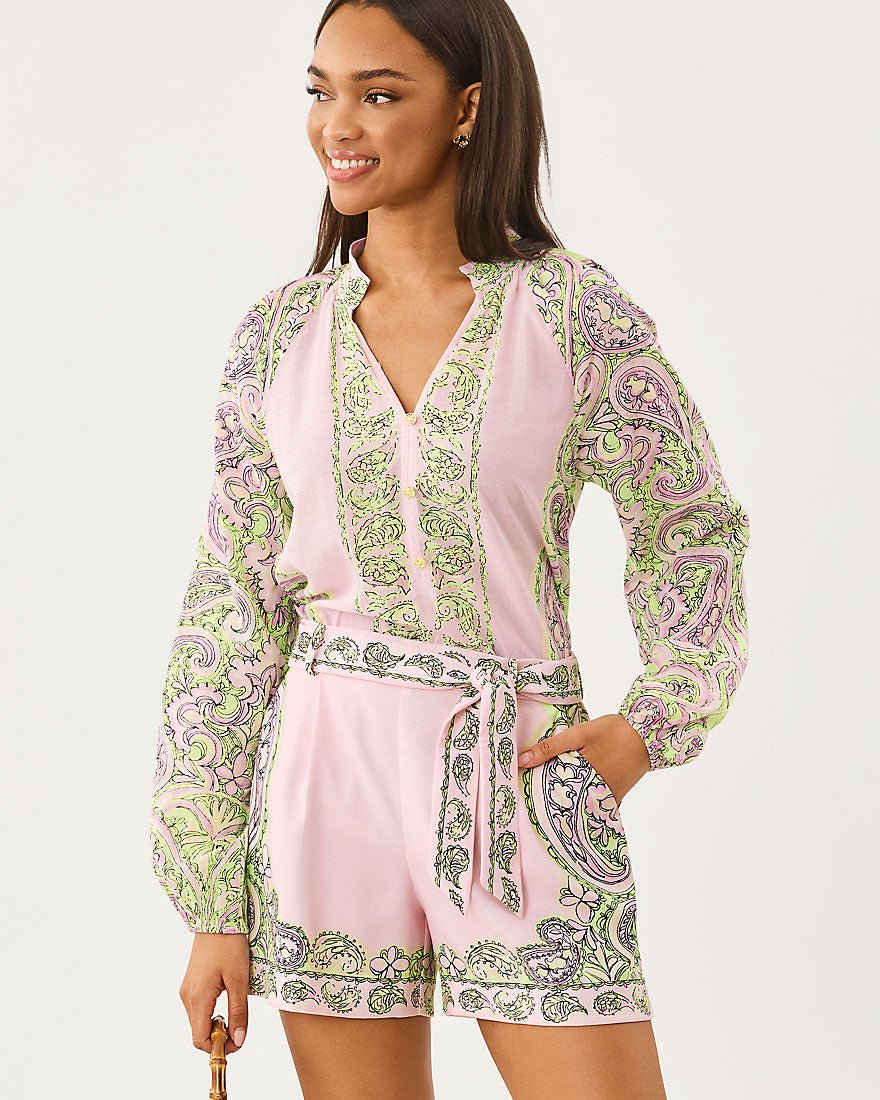 Lilly Pulitzer - Noor Long Sleeve Top - Lime Chiffon Estoril