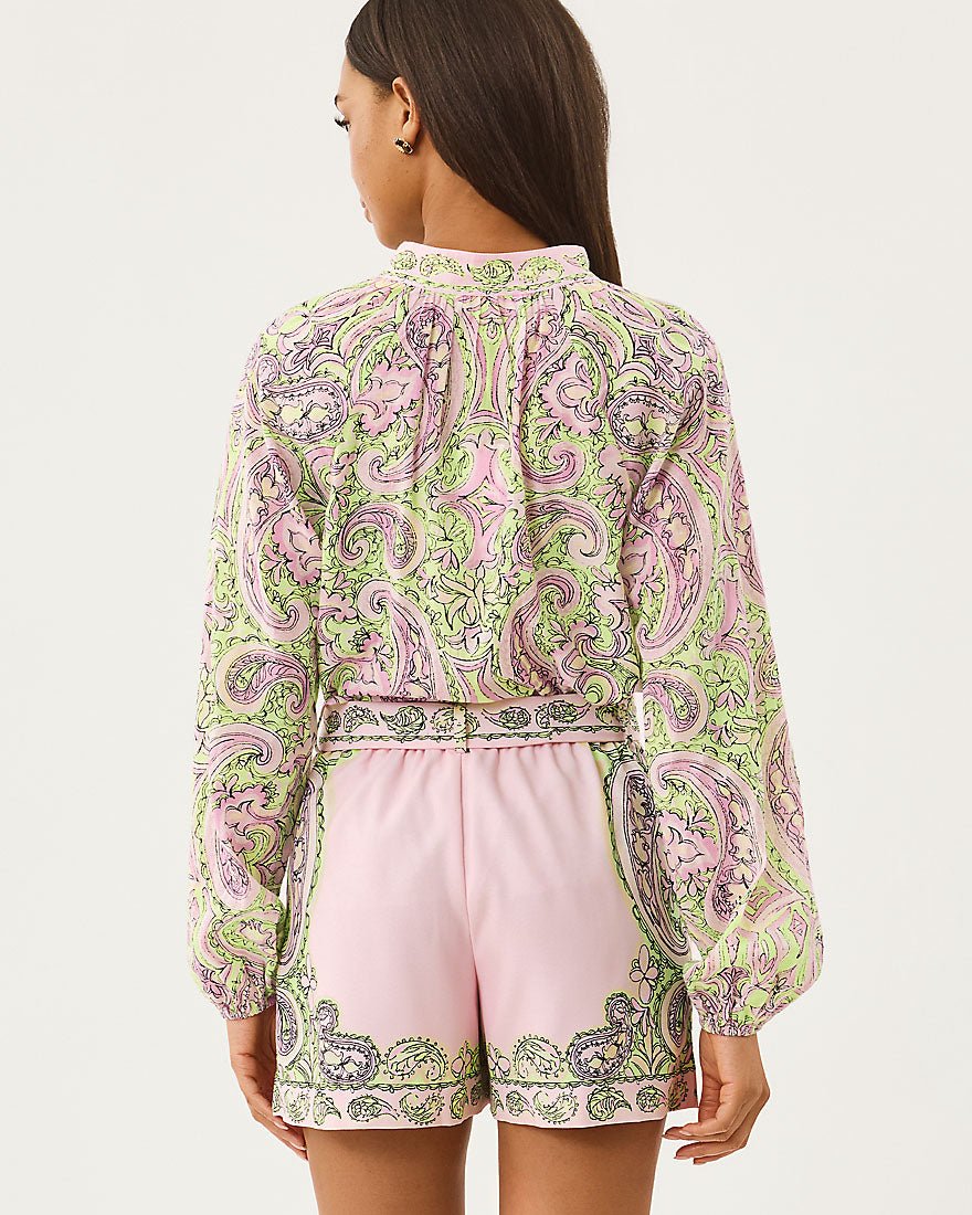 Lilly Pulitzer - Noor Long Sleeve Top - Lime Chiffon Estoril