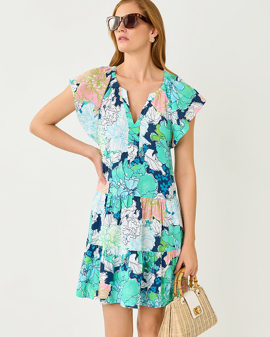 Lilly Pulitzer - Norella Linen Dress - Starlight Navy Tennessees Hibiscus