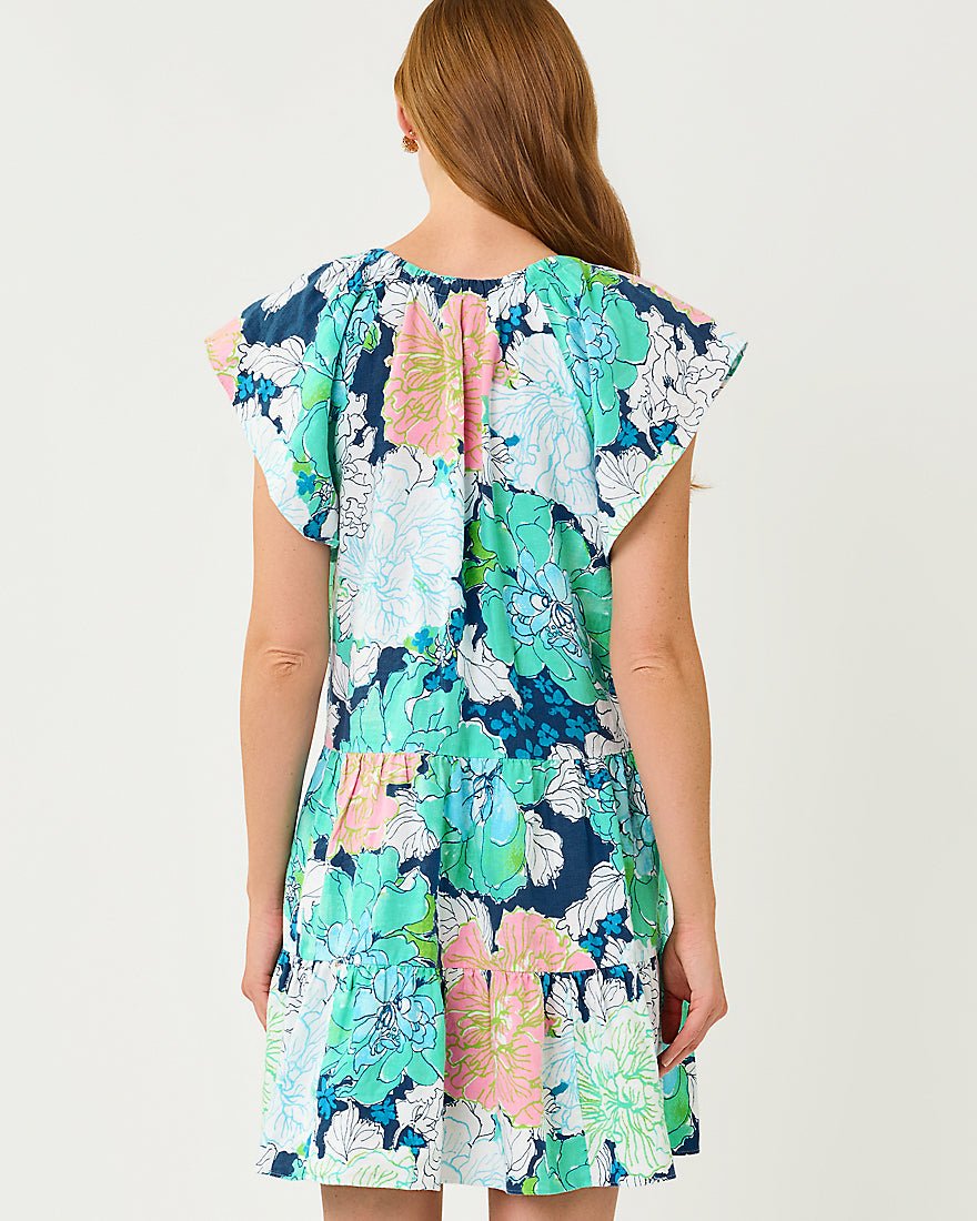 Lilly Pulitzer - Norella Linen Dress - Starlight Navy Tennessees Hibiscus