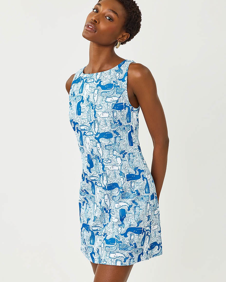 Lilly Pulitzer - Oriana Shift Romper - Nassau Blue Thar She Blows