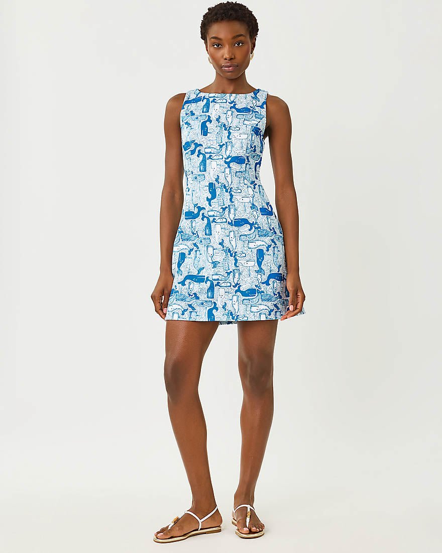 Lilly Pulitzer - Oriana Shift Romper - Nassau Blue Thar She Blows