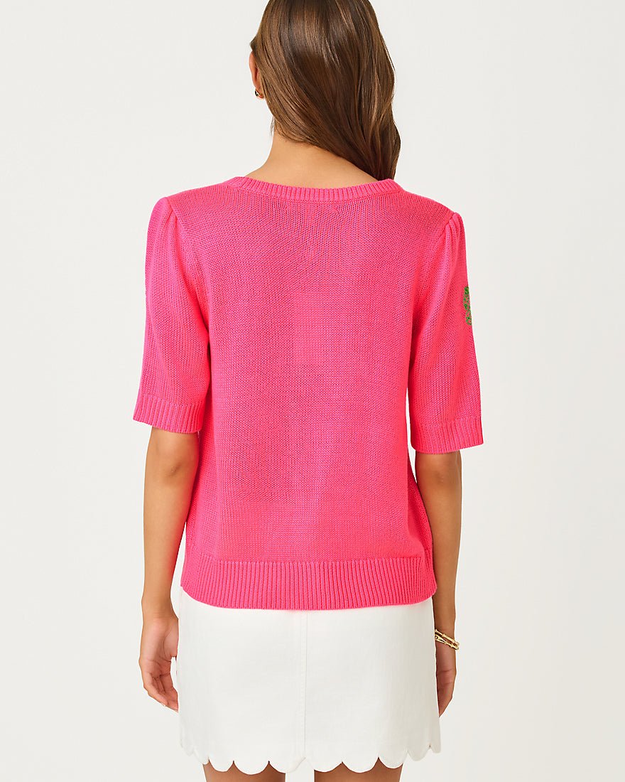 Lilly Pulitzer - Orton Sweater - Cherry Blossom Pink Fleur Embroidery