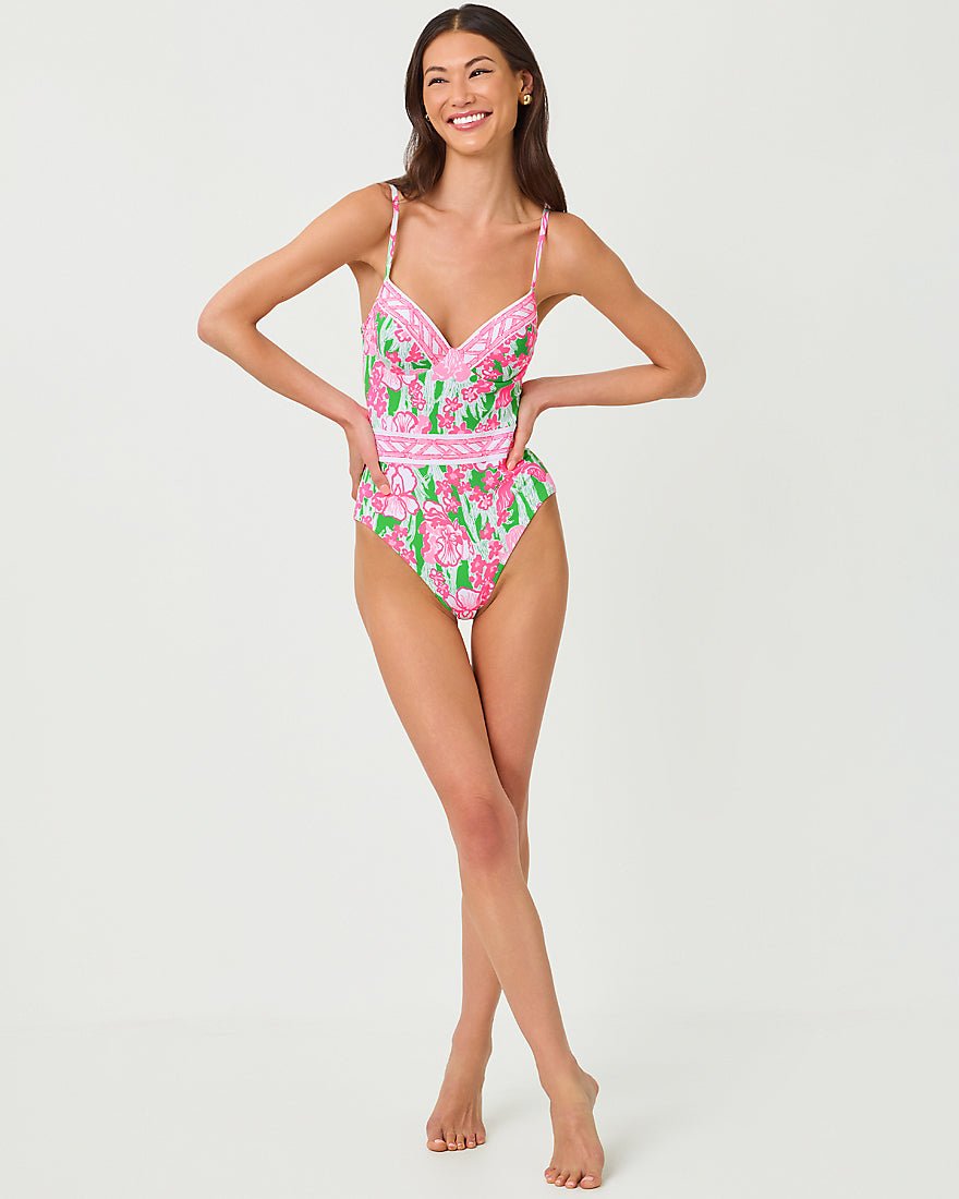 Lilly Pulitzer - Palma One Piece Swimsuit - Putting Green Hannah