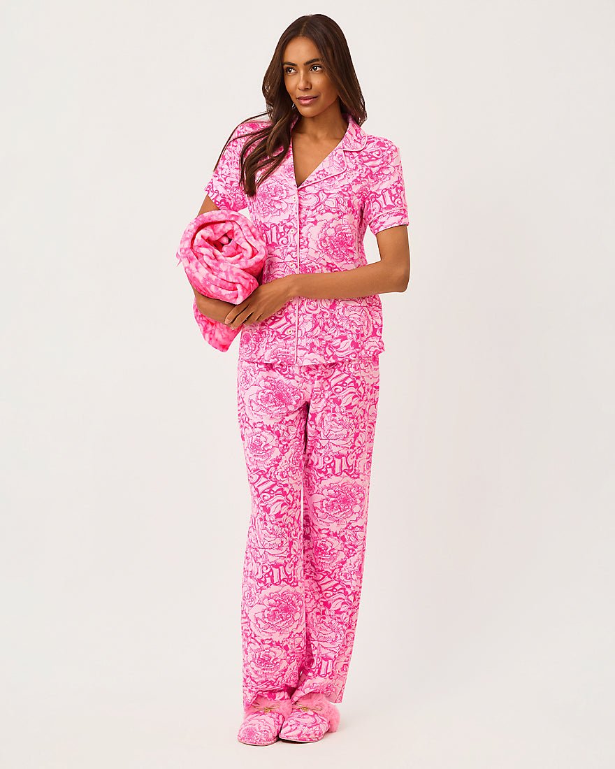 Lilly Pulitzer - Paradise Blanket - Pink Aster A Rose By Any Other Name