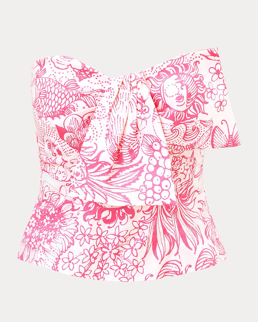 Lilly Pulitzer - Parni Strapless Cropped Top - Cherry Blossom Pink Fleur De Lilly