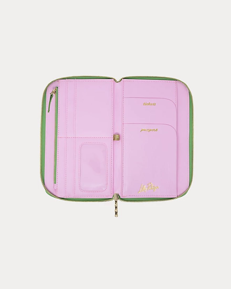 Lilly Pulitzer - Passport Travel Wallet - Conch Shell Pink Caning
