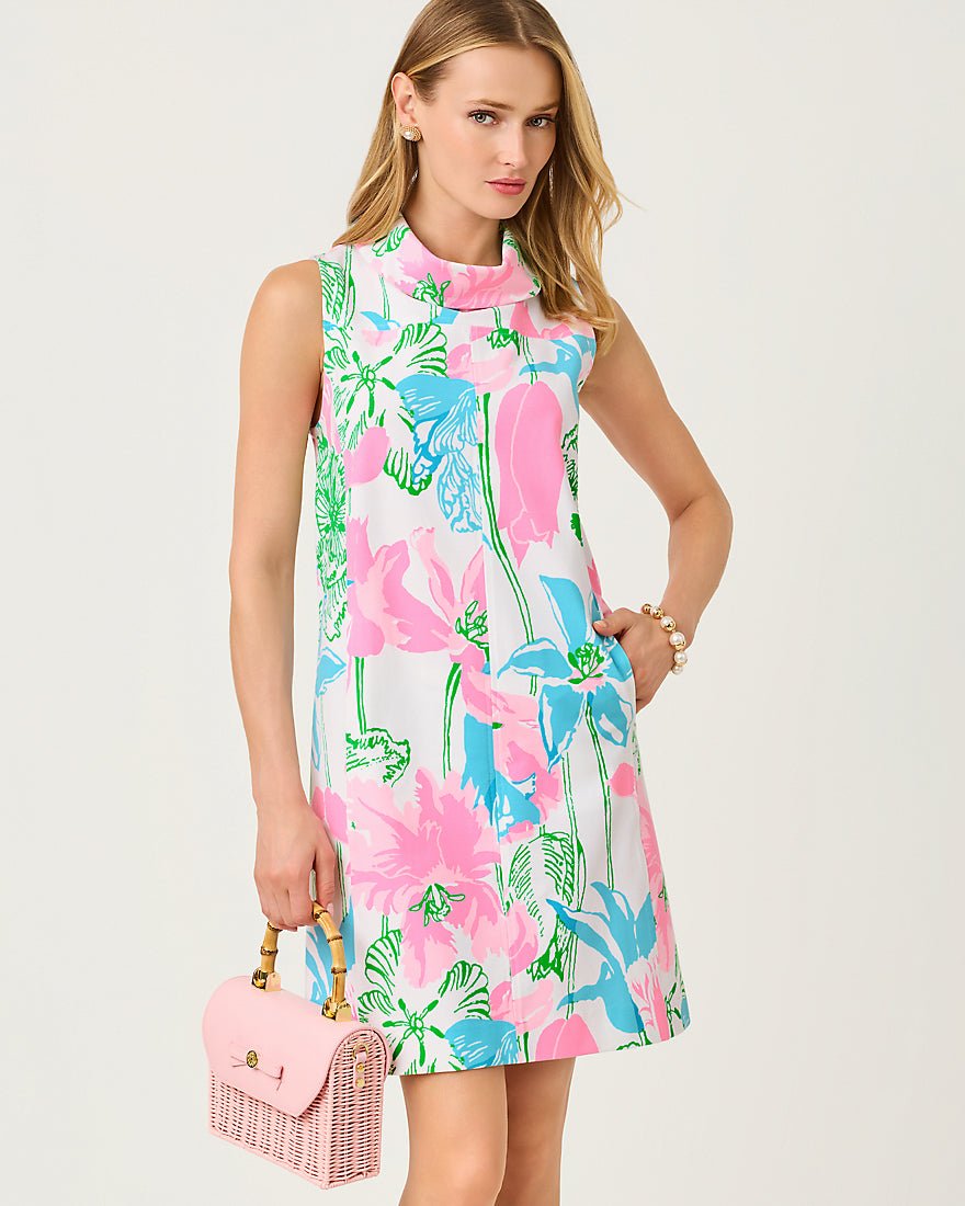 Lilly Pulitzer - Payson Dress - Resort White Oversized Viney Liney