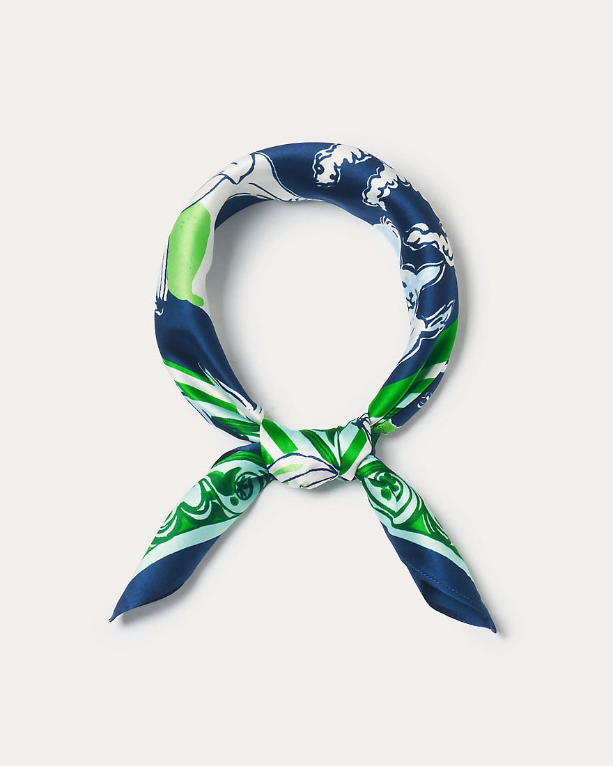 Lilly Pulitzer - Poinciana Silk Scarf - Low Tide Navy Canine Couture