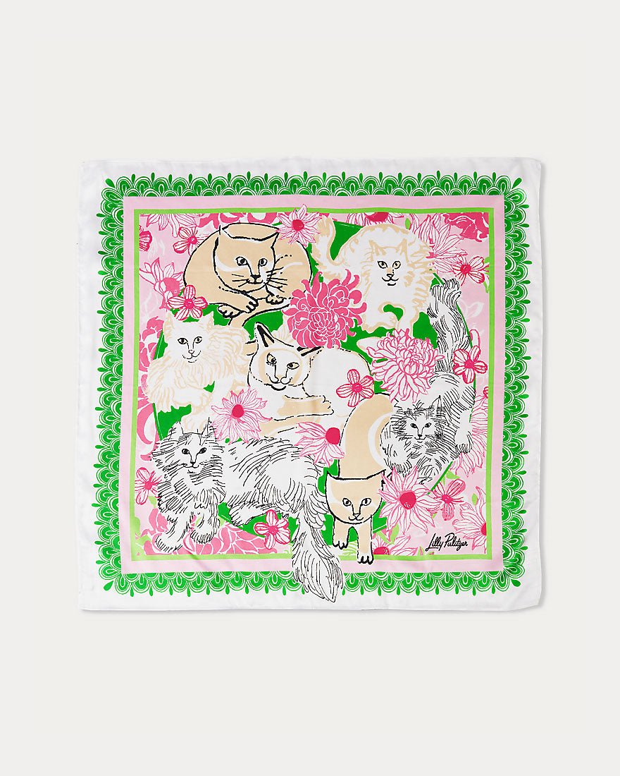 Lilly Pulitzer - Poinciana Silk Scarf - Multi Nine Lives Society