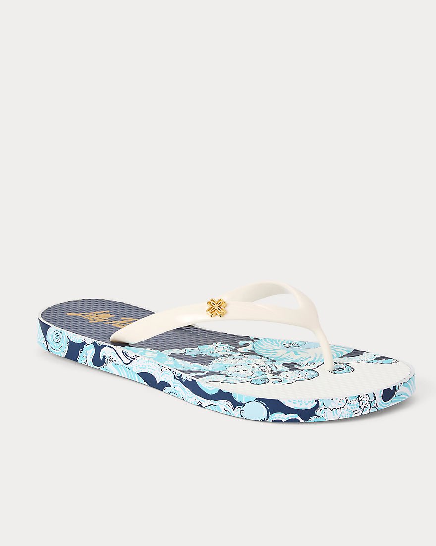 Lilly Pulitzer - Pool Flip Flop - Resort White Shell Shine