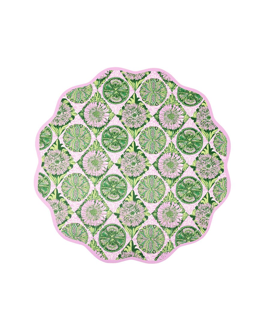 Lilly Pulitzer - Reversible Placemat - Oleander Pink Tropical Tiles