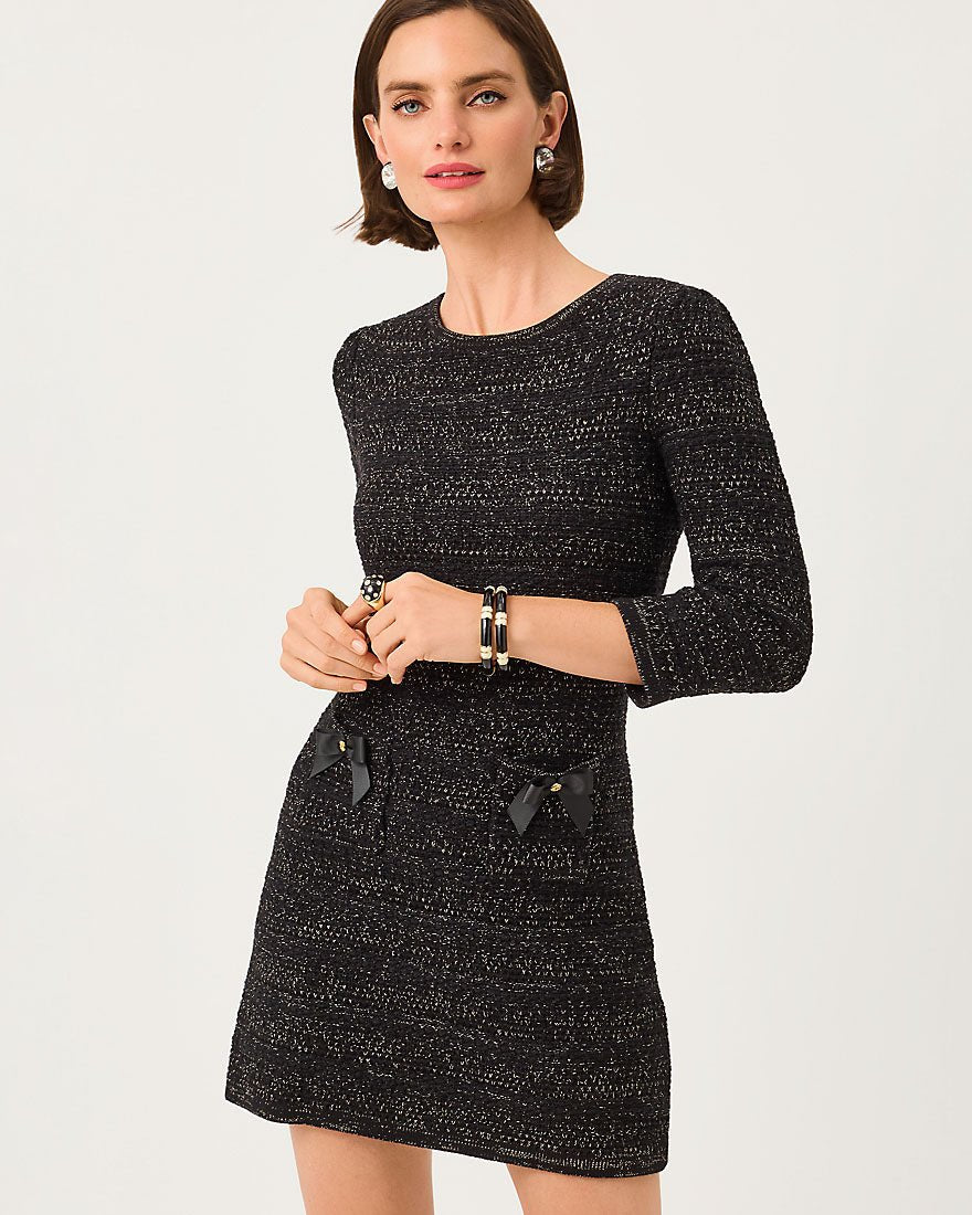 Lilly Pulitzer - Rhysa Sweater Dress - Black Metallic Marl