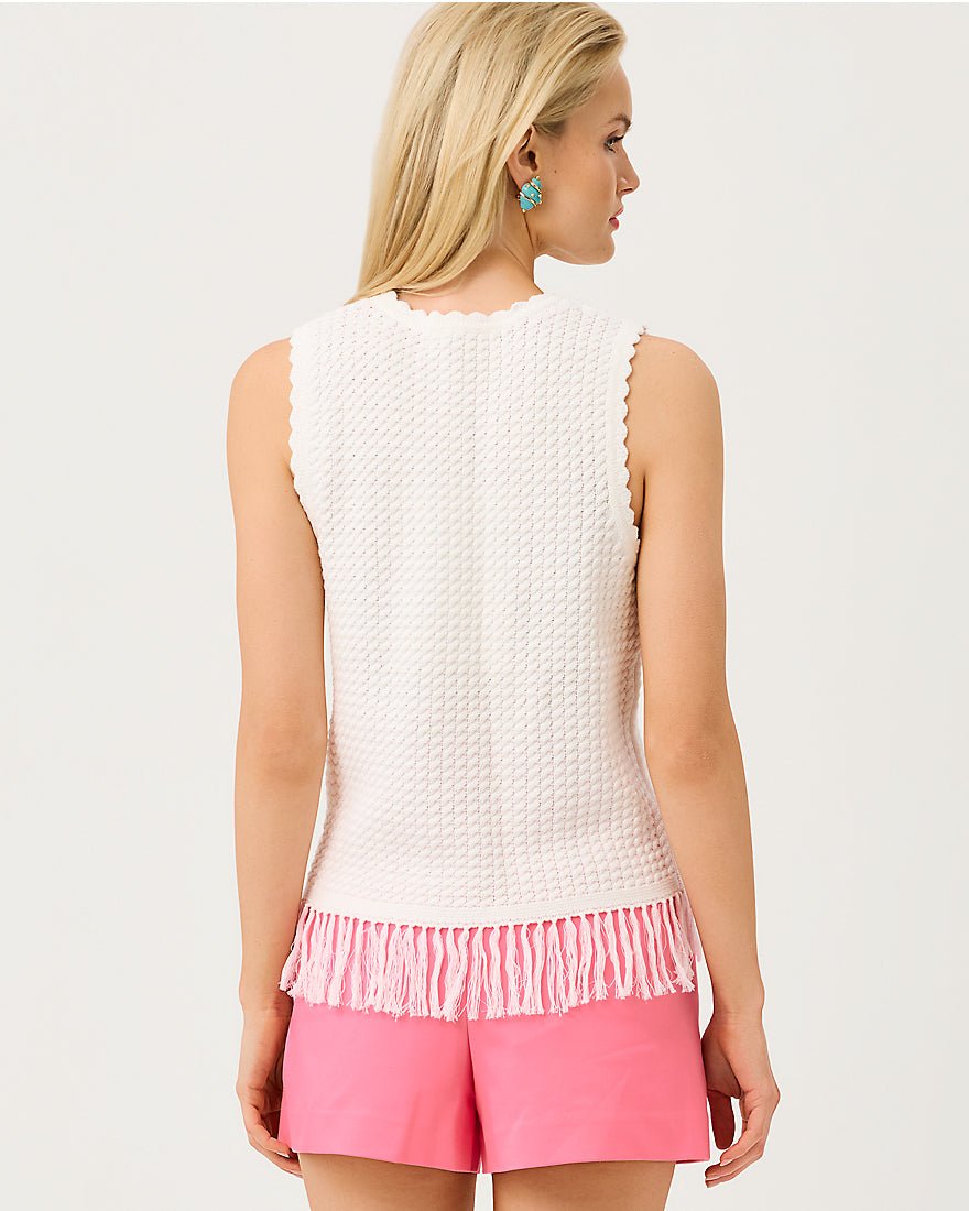 Lilly Pulitzer - Roe Sweater Shell - Resort White Starfish Embroidery