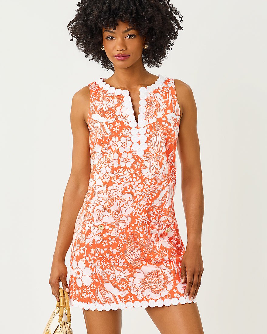 Lilly Pulitzer - Romey Shift Romper - Sunset Orange Budding Romance