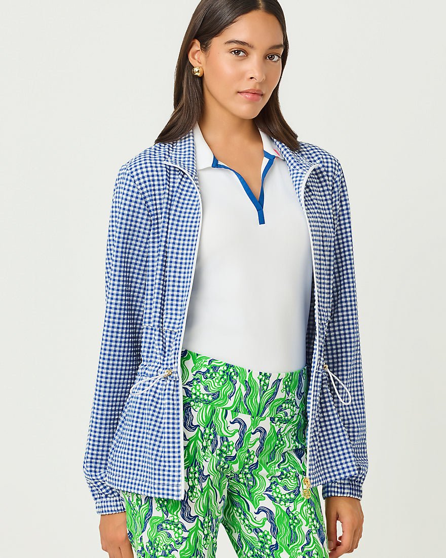 Lilly Pulitzer - Romilly Performance Jacket Upf 50 Plus - Starlight Navy Mini Performance Gingham