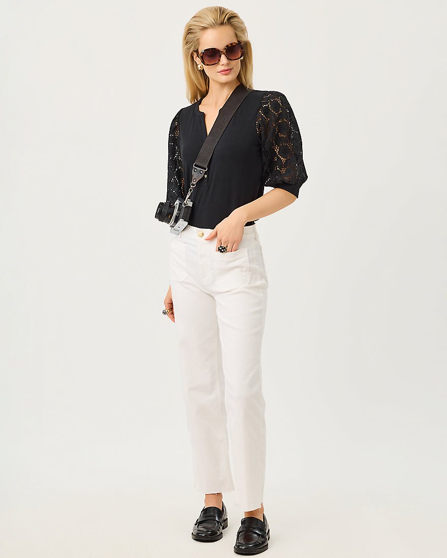 Lilly Pulitzer - Ronson Eyelet Knit Top - Pink Aster