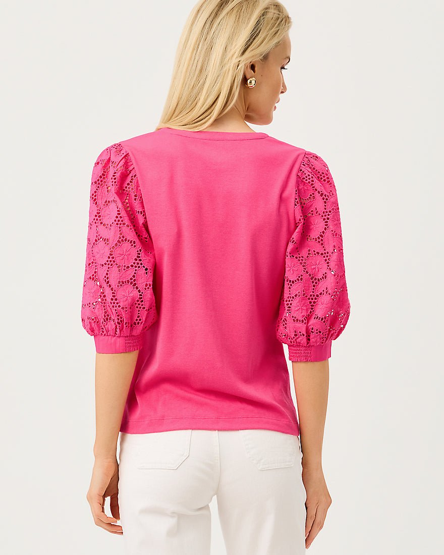 Lilly Pulitzer - Ronson Eyelet Knit Top - Pink Aster
