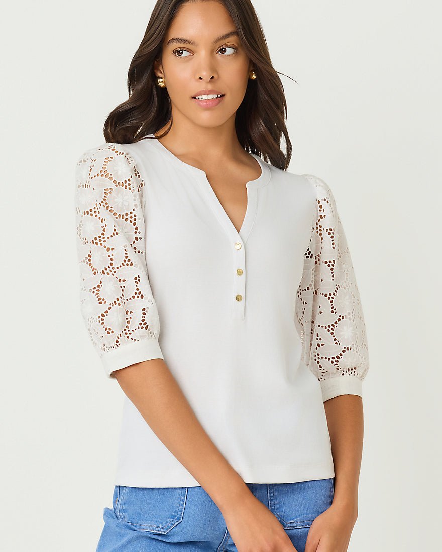 Lilly Pulitzer - Ronson Eyelet Knit Top - Resort White