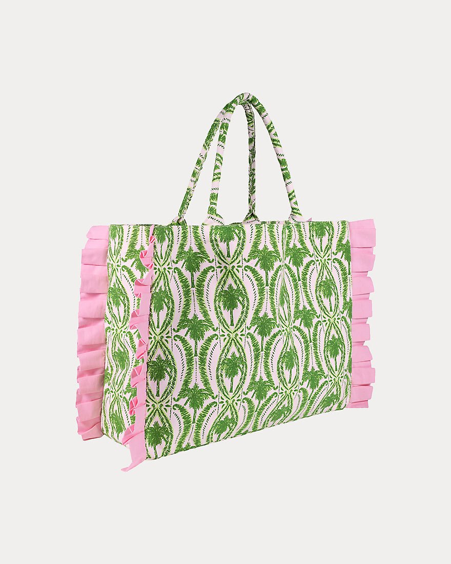Lilly Pulitzer - Ruffle Tote - Coconut Textured Palm Stripe
