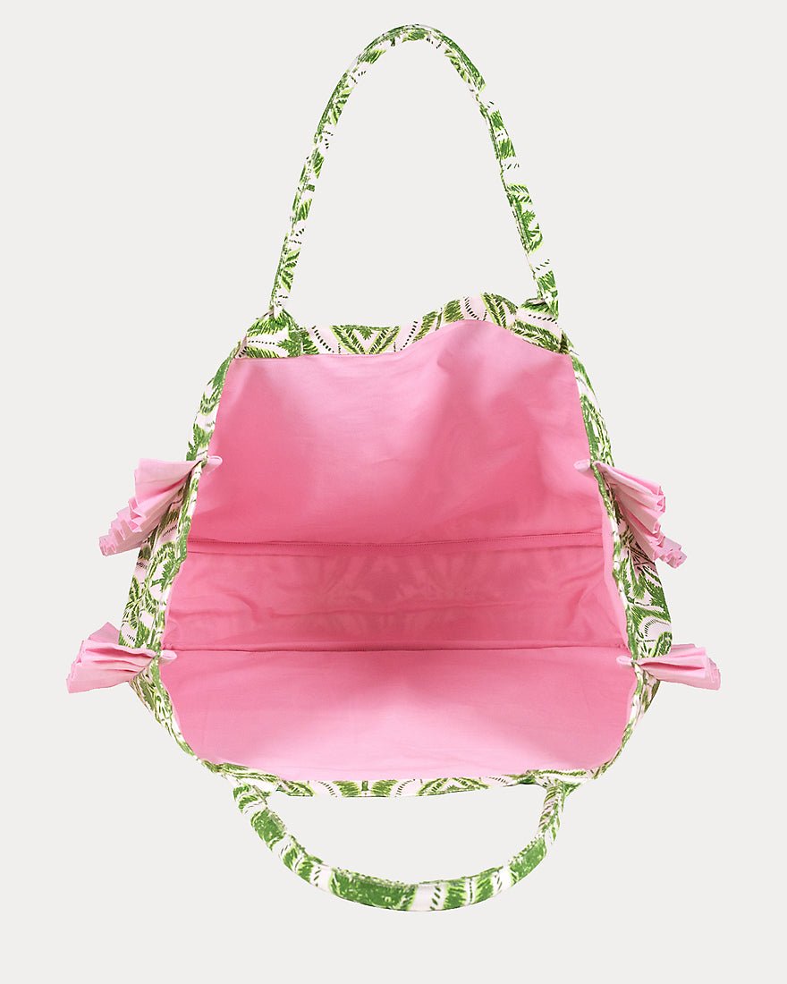 Lilly Pulitzer - Ruffle Tote - Coconut Textured Palm Stripe