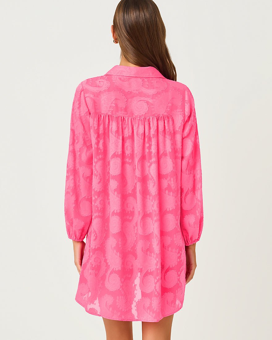 Lilly Pulitzer - Sadira Clip Coverup - Cherry Blossom Pink Tangerine Dream Poly Clip Jacquard