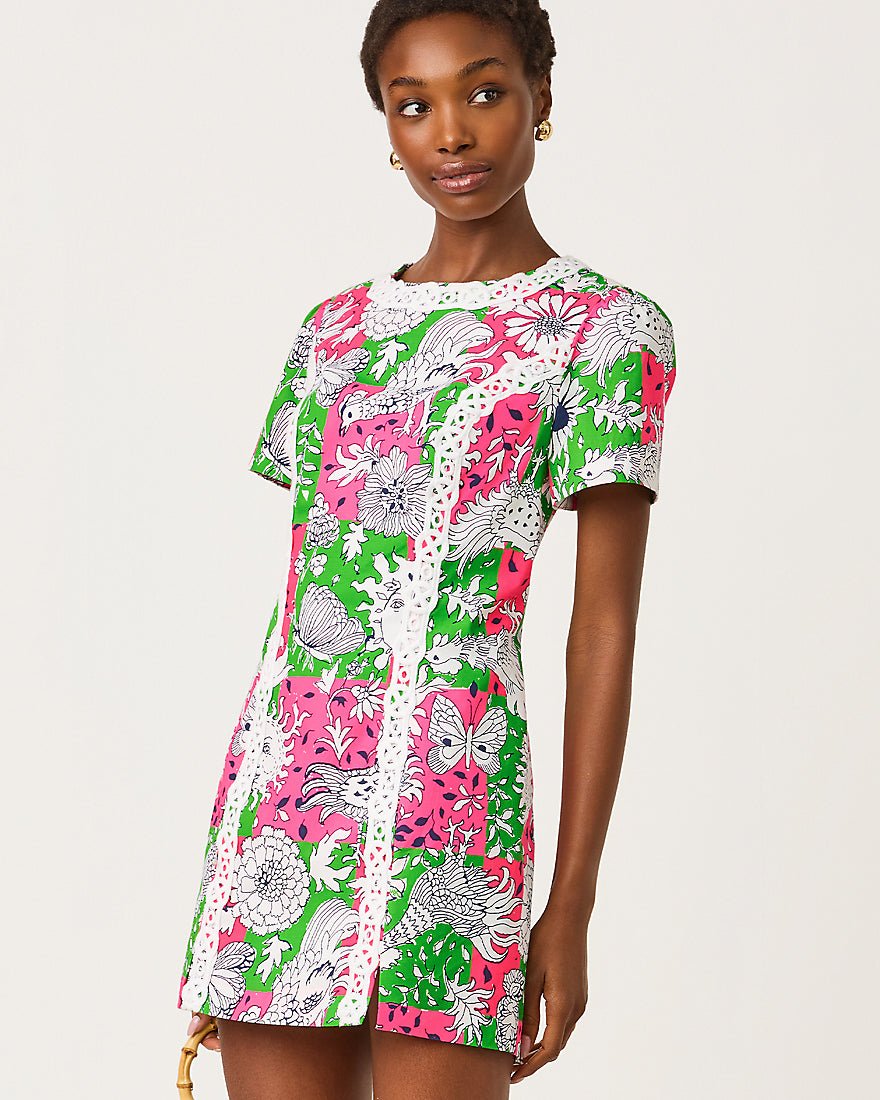 Lilly Pulitzer - Salem Shift Romper - Cherry Blossom Pink Chicken Check