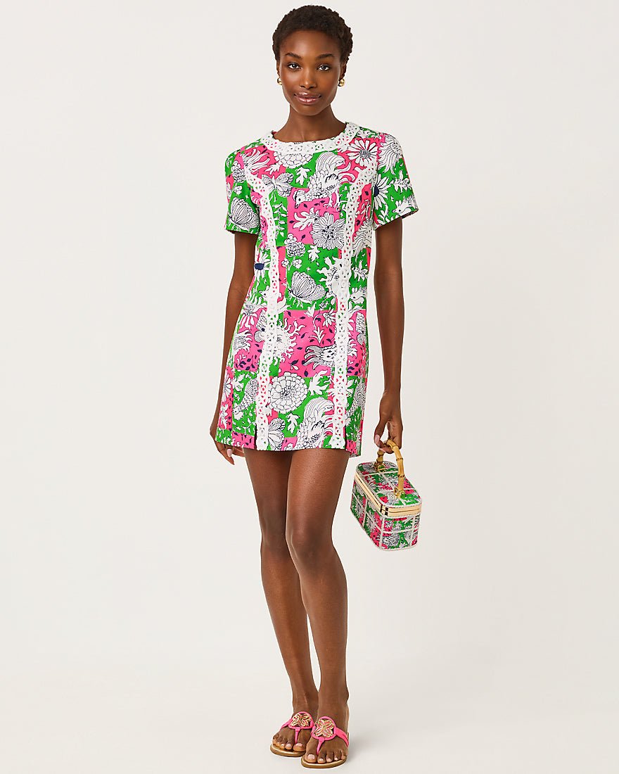 Lilly Pulitzer - Salem Shift Romper - Cherry Blossom Pink Chicken Check