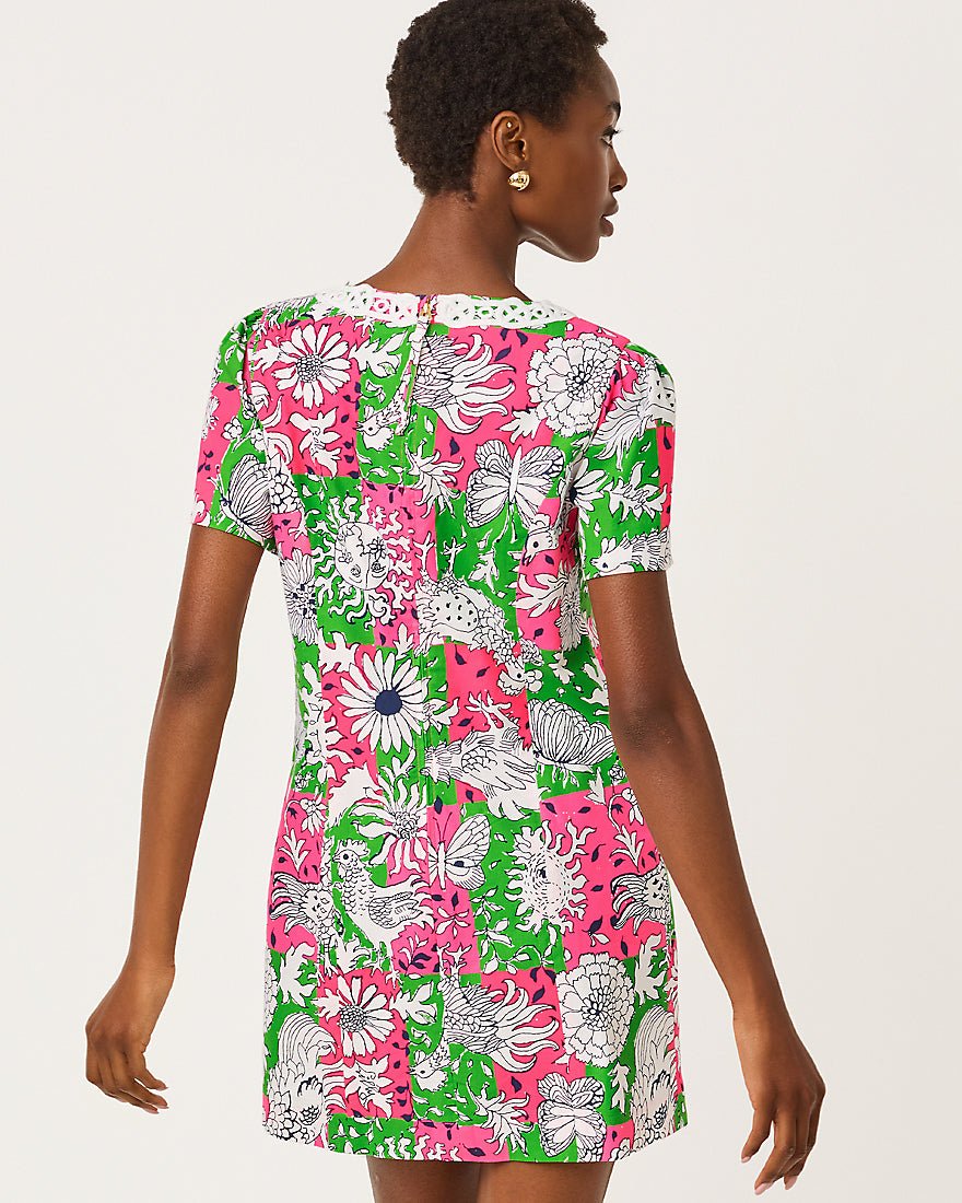 Lilly Pulitzer - Salem Shift Romper - Cherry Blossom Pink Chicken Check