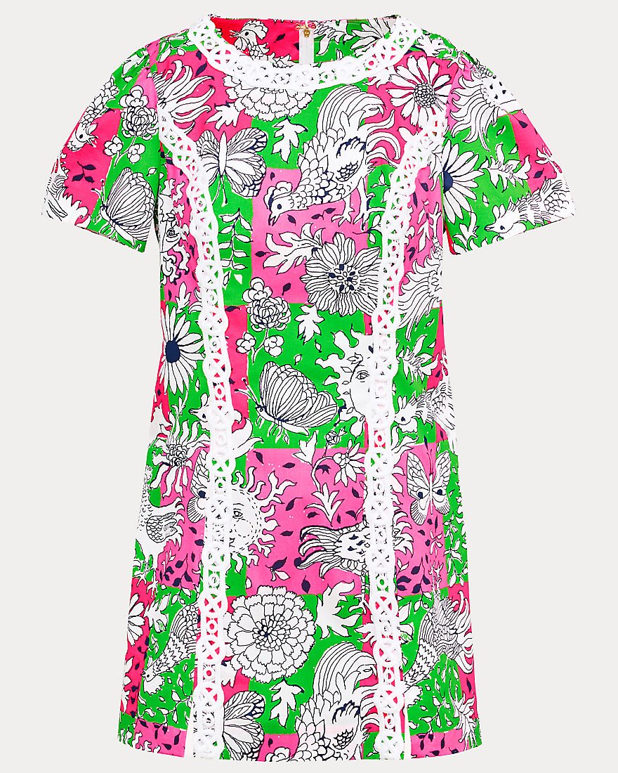 Lilly Pulitzer - Salem Shift Romper - Cherry Blossom Pink Chicken Check