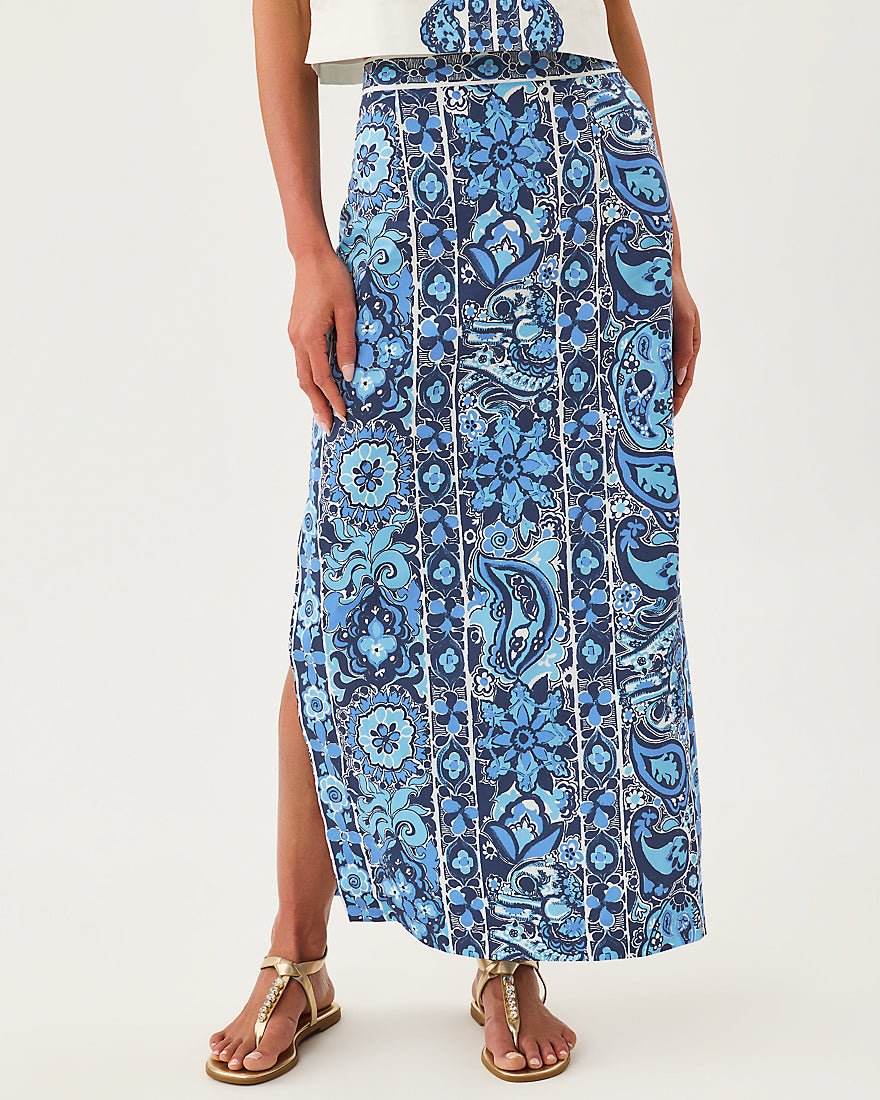 Lilly Pulitzer - Sanders Maxi Skirt - Low Tide Navy The Casbah