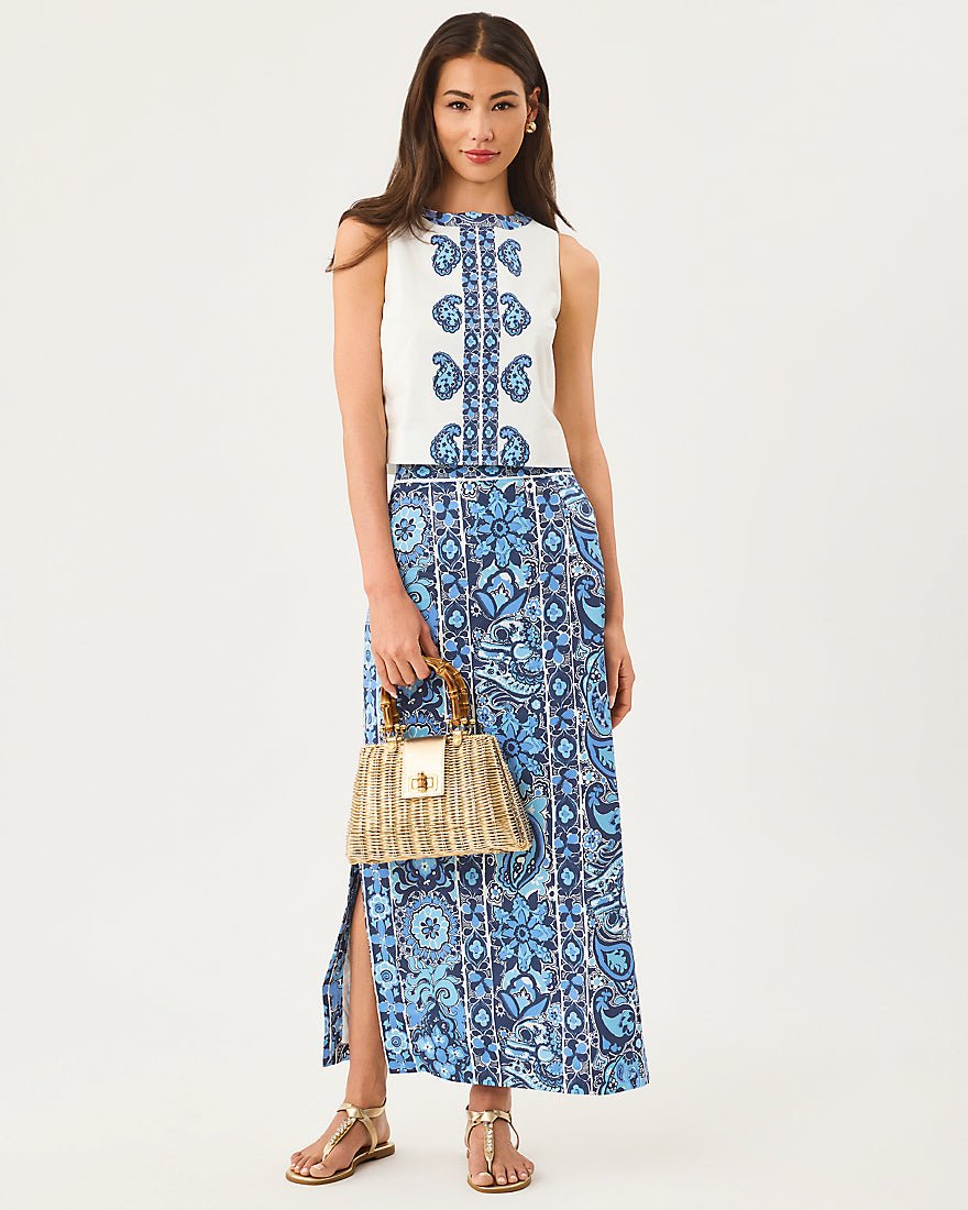 Lilly Pulitzer - Sanders Maxi Skirt - Low Tide Navy The Casbah