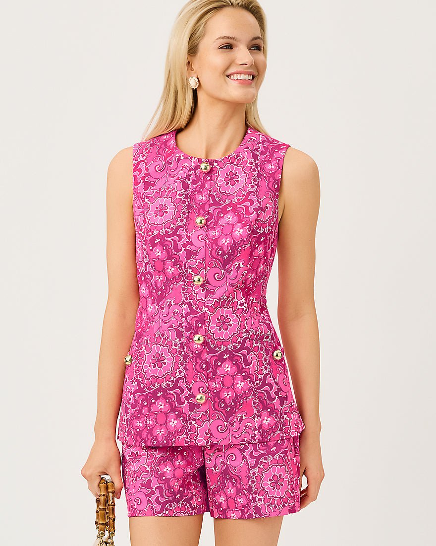 Lilly Pulitzer - Sarissa Stretch Short - Pink Aster The Casbah Allover