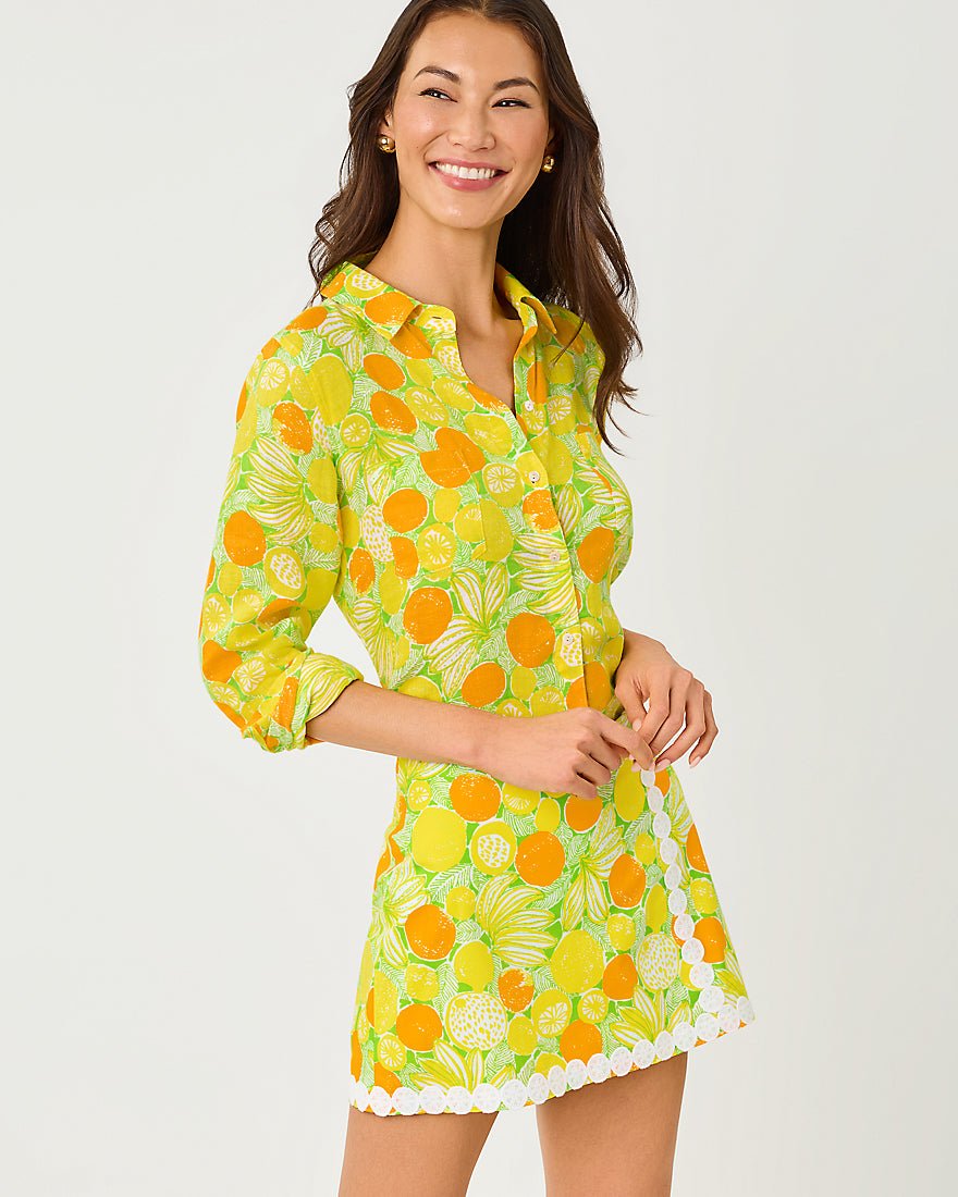 Lilly Pulitzer - Sea View Button Down Top - Island Palm Zesty