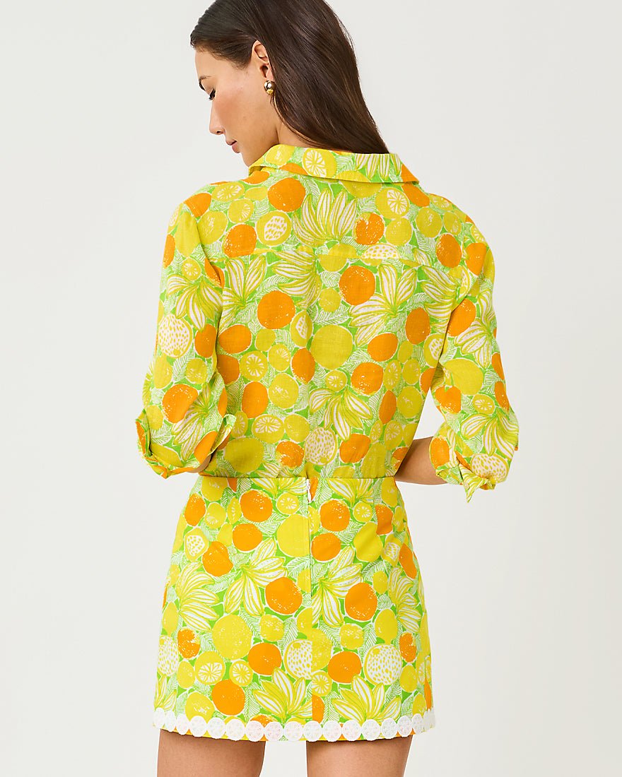 Lilly Pulitzer - Sea View Button Down Top - Island Palm Zesty
